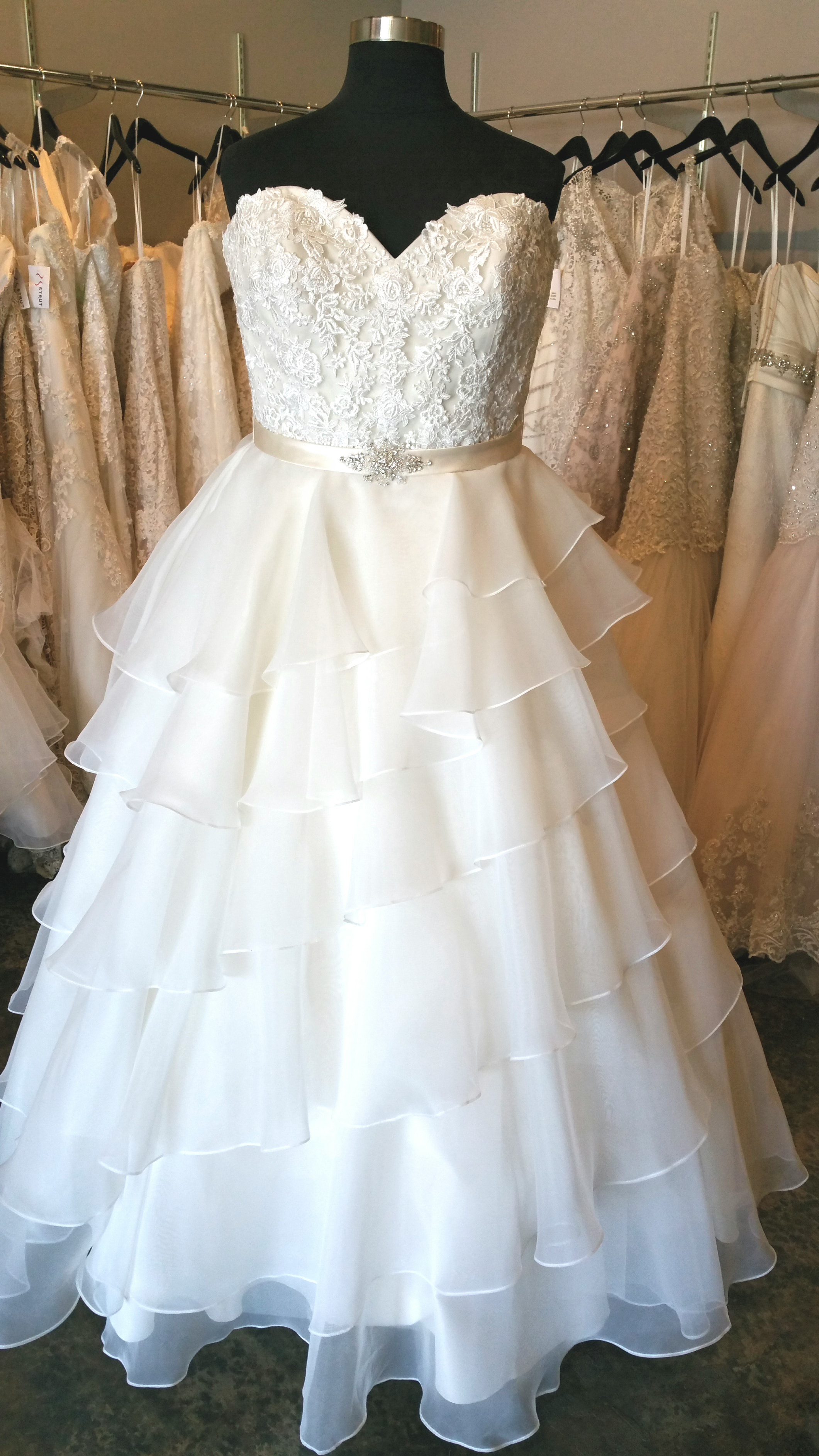 NEW Organza Ruffle  Aline Wedding  Dress  Strut Bridal  Salon
