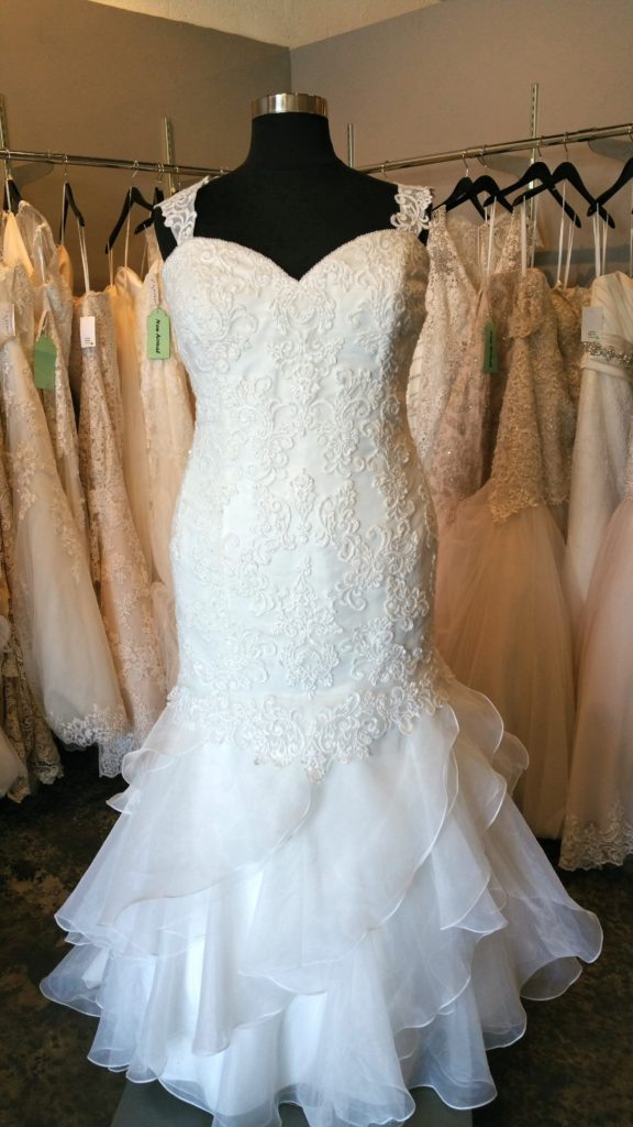 NEW Lace and Ruffle  Trumpet Wedding  Gown  Strut Bridal  Salon