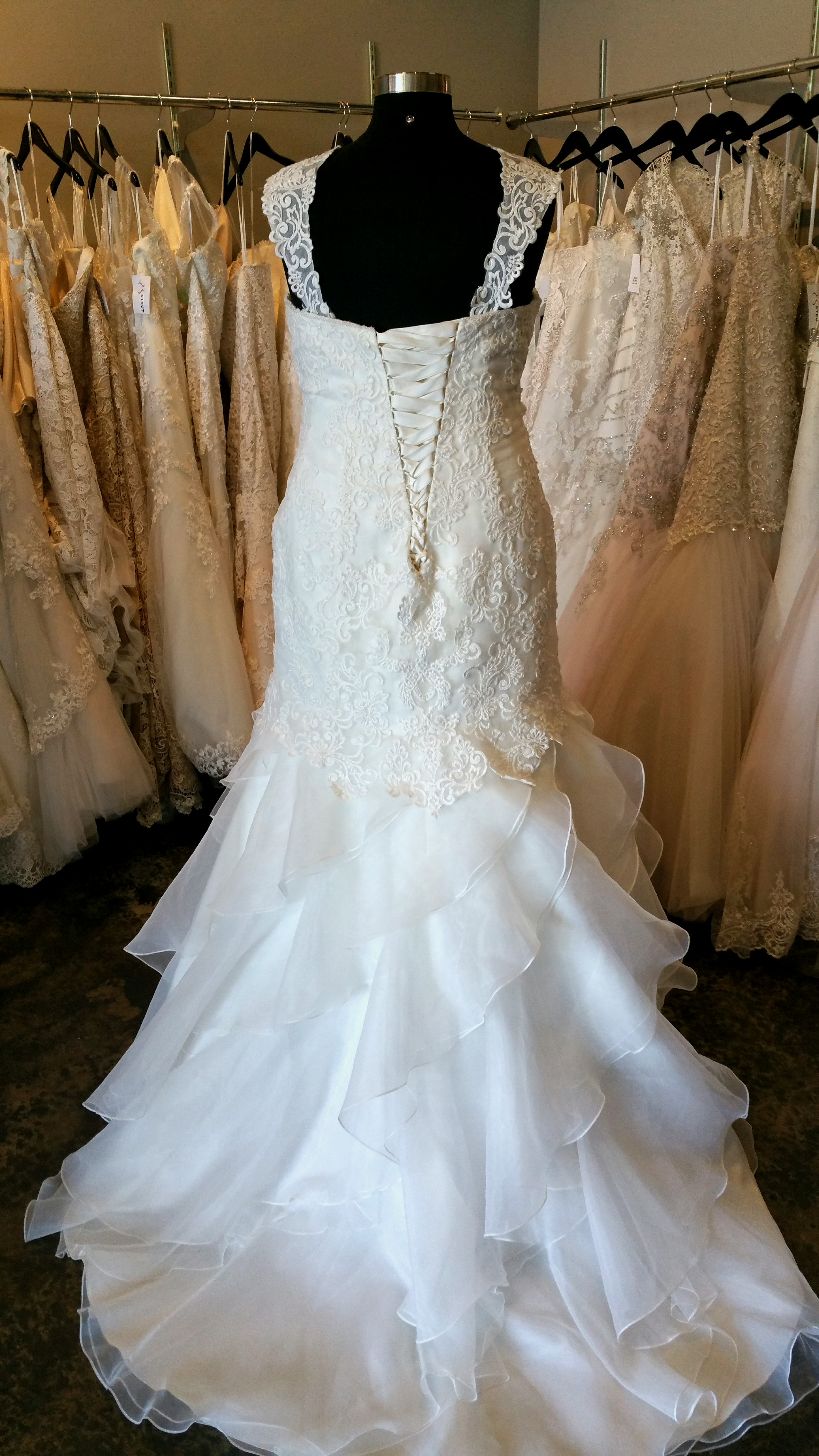 NEW Lace and Ruffle  Trumpet Wedding  Gown  Strut Bridal  Salon